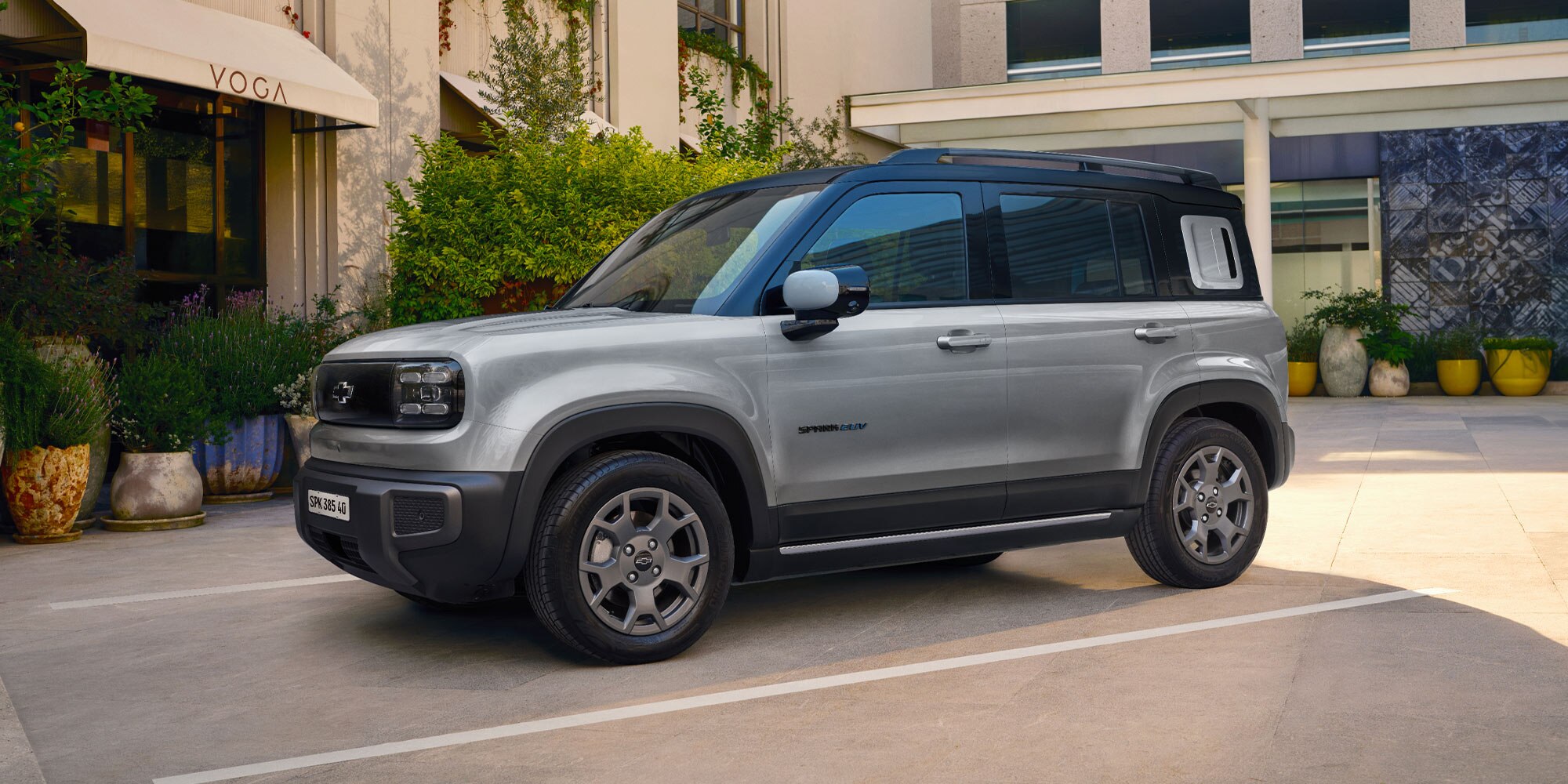 Vista lateral Spark EUV color gris