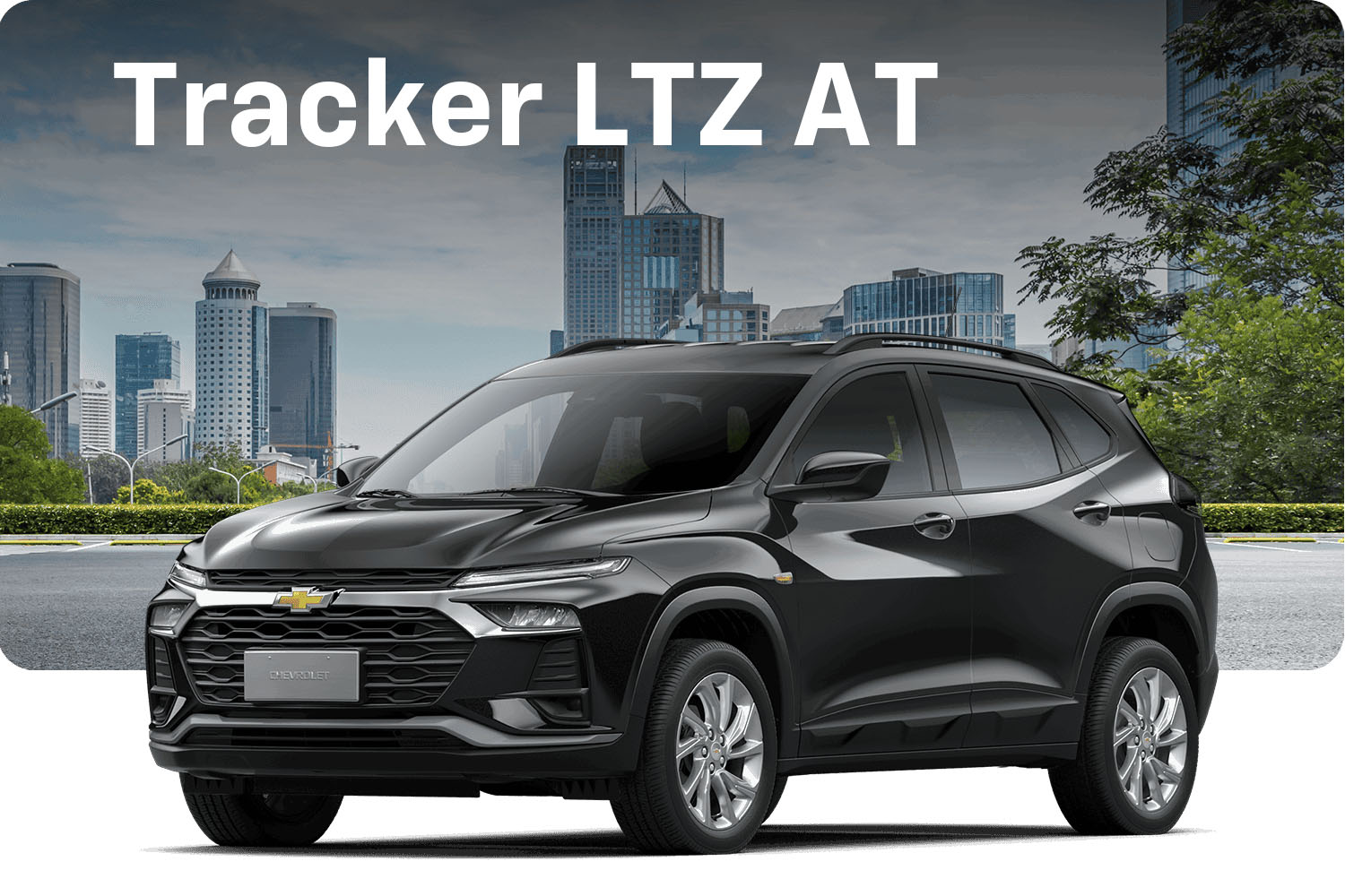 Vista lateral delantera de la Chevrolet Tracker LTZ AT 2026